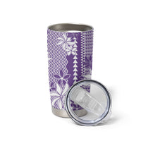 Hawaii Kakau Tribal Tumbler Cup With Purple Tiare
