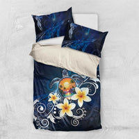 Hawaii Honu Bedding Set Polynesian Curves Plumeria - Polynesian Pride