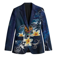 Hawaii Honu Blazer Polynesian Curves Plumeria - Polynesian Pride