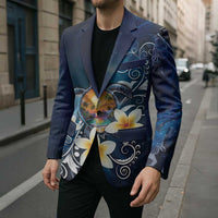 Hawaii Honu Blazer Polynesian Curves Plumeria - Polynesian Pride