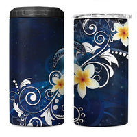 Hawaii Honu 4 in 1 Can Cooler Tumbler Polynesian Curves Plumeria - Polynesian Pride