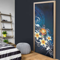 Hawaii Honu Door Cover Polynesian Curves Plumeria - Polynesian Pride