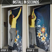 Hawaii Honu Door Cover Polynesian Curves Plumeria - Polynesian Pride