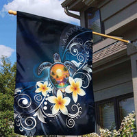 Hawaii Honu Garden Flag Polynesian Curves Plumeria - Polynesian Pride