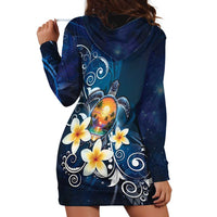 Hawaii Honu Hoodie Dress Polynesian Curves Plumeria - Polynesian Pride