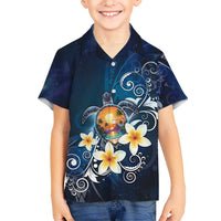 Hawaii Honu Kid Hawaiian Shirt Polynesian Curves Plumeria - Polynesian Pride