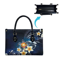Hawaii Honu Leather Bag Polynesian Curves Plumeria - Polynesian Pride