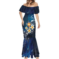 Hawaii Honu Mermaid Dress Polynesian Curves Plumeria - Polynesian Pride