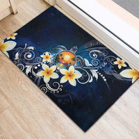 Hawaii Honu Rubber Doormat Polynesian Curves Plumeria - Polynesian Pride