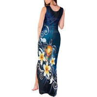 Hawaii Honu Tank Maxi Dress Polynesian Curves Plumeria - Polynesian Pride
