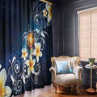 Hawaii Honu Window Curtain Polynesian Curves Plumeria - Polynesian Pride