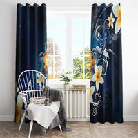 Hawaii Honu Window Curtain Polynesian Curves Plumeria - Polynesian Pride