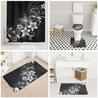 Hawaii Honu Bathroom Set Polynesian Curves Plumeria Grayscale - Polynesian Pride