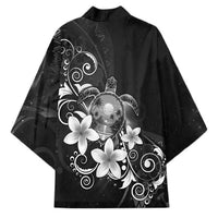 Hawaii Honu Kimono Polynesian Curves Plumeria Grayscale - Polynesian Pride