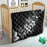 Hawaii Honu Quilt Polynesian Curves Plumeria Grayscale - Polynesian Pride