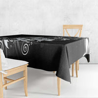 Hawaii Honu Tablecloth Polynesian Curves Plumeria Grayscale - Polynesian Pride