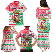 Personalized Hawaii Christmas Family Matching Puletasi Dress and Hawaiian Shirt Santa Claus Surf Mele Kalikimaka LT05 - Polynesian Pride