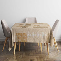 Vintage Lapita Tablecloth Iconic Double Face Pattern Beige