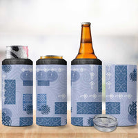 Vintage Lapita 4 in 1 Can Cooler Tumbler Iconic Double Face Pattern Blue