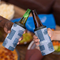 Vintage Lapita 4 in 1 Can Cooler Tumbler Iconic Double Face Pattern Blue