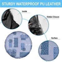 Vintage Lapita Spare Tire Cover Iconic Double Face Pattern Blue