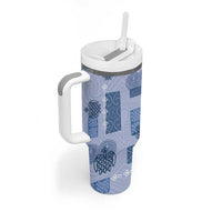 Vintage Lapita Tumbler With Handle Iconic Double Face Pattern Blue