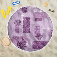 Vintage Lapita Beach Blanket Iconic Double Face Pattern Violet