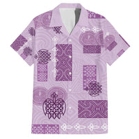 Vintage Lapita Family Matching Puletasi and Hawaiian Shirt Iconic Double Face Pattern Violet