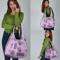 Vintage Lapita Grocery Bag Iconic Double Face Pattern Violet