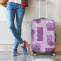 Vintage Lapita Luggage Cover Iconic Double Face Pattern Violet