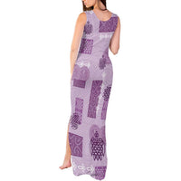 Vintage Lapita Tank Maxi Dress Iconic Double Face Pattern Violet