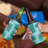 Vintage Lapita 4 in 1 Can Cooler Tumbler Iconic Double Face Pattern Turquoise