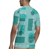 Vintage Lapita Rugby Jersey Iconic Double Face Pattern Turquoise LT05