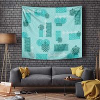 Vintage Lapita Tapestry Iconic Double Face Pattern Turquoise