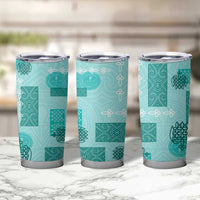 Vintage Lapita Tumbler Cup Iconic Double Face Pattern Turquoise