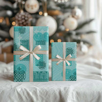 Vintage Lapita Wrapping Paper Iconic Double Face Pattern Turquoise - Polynesian Pride