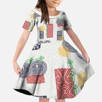 Vintage Lapita Family Matching Tank Maxi Dress and Hawaiian Shirt Iconic Double Face Pattern