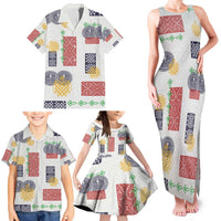 Vintage Lapita Family Matching Tank Maxi Dress and Hawaiian Shirt Iconic Double Face Pattern