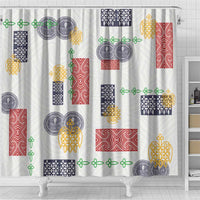 Vintage Lapita Shower Curtain Iconic Double Face Pattern