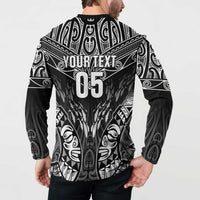 Custom New Zealand Fishing Button Sweatshirt Aotearoa Maori Koru - Polynesian Pride