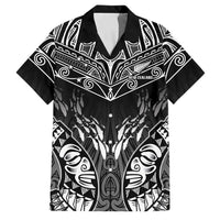 Custom New Zealand Fishing Family Matching Long Sleeve Bodycon Dress and Hawaiian Shirt Aotearoa Maori Koru LT05 Dad's Shirt - Short Sleeve Black - Polynesian Pride