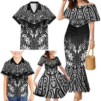 Custom New Zealand Fishing Family Matching Mermaid Dress and Hawaiian Shirt Aotearoa Maori Koru - Polynesian Pride