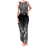 Custom New Zealand Fishing Family Matching Tank Maxi Dress and Hawaiian Shirt Aotearoa Maori Koru LT05 Mom's Dress Black - Polynesian Pride