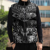 Custom New Zealand Fishing Sleeveless Puffer Jacket Aotearoa Maori Koru - Polynesian Pride