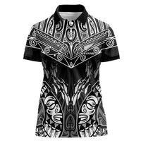 Custom New Zealand Fishing Women Polo Shirt Aotearoa Maori Koru LT05 Female Black - Polynesian Pride