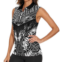 Custom New Zealand Fishing Women Sleeveless Polo Shirt Aotearoa Maori Koru - Polynesian Pride