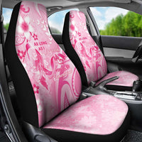 Memorial Pink Breast Cancer Awareness Car Seat Cover Plumeria Floral Tribal Pattern - Polynesian Pride