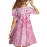 Personalised Memorial Pink Breast Cancer Awareness Family Matching Mermaid Dress and Hawaiian Shirt Plumeria Floral Tribal Pattern LT05 - Polynesian Pride