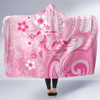Memorial Pink Breast Cancer Awareness Hooded Blanket Plumeria Floral Tribal Pattern - Polynesian Pride