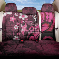 Memorial Breast Cancer Awareness Back Car Seat Cover Plumeria Floral Tribal Pattern - Polynesian Pride